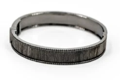 Bracelet Jonc ETERNAMÉ "Lunaria", En Or Noir Et Spinelle