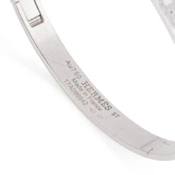 Bracelet Jonc HERMÈS "H D'Ancre" En Or Blanc Et Diamants -Castafiore Boutique bracelet jonc hermes h dancre en or blanc et diamants 145136