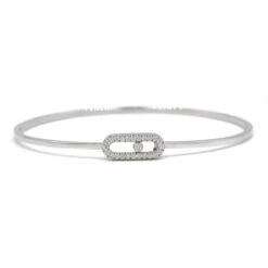 Bracelet Jonc MESSIKA "Move Uno" En Or Blanc Et Diamants