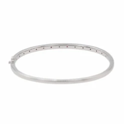 Bracelet Jonc Or Blanc Avec Rubis Et Diamants -Castafiore Boutique bracelet jonc or blanc avec rubis et diamants 894253