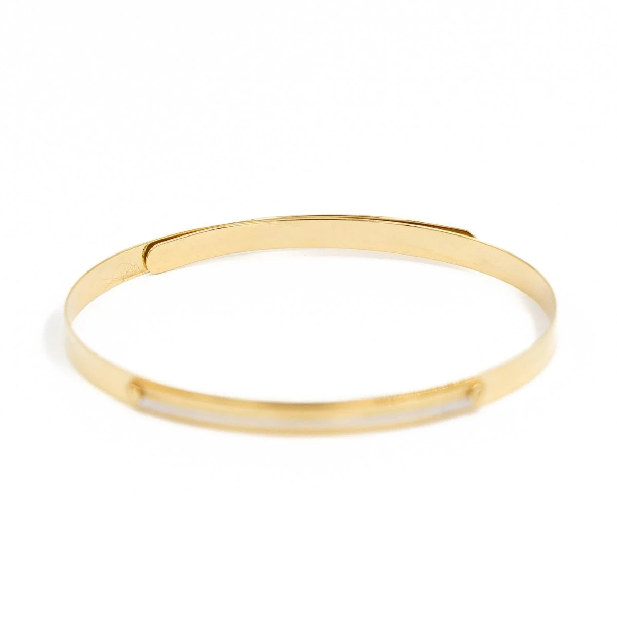 Bracelet Jonc Ouvert En Ors Jaune Et Blanc 2 Bracelet Jonc Ouvert En Ors Jaune Et Blanc – Image 2