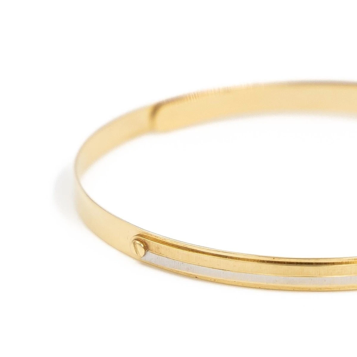 Bracelet Jonc Ouvert En Ors Jaune Et Blanc 6 Bracelet Jonc Ouvert En Ors Jaune Et Blanc – Image 6