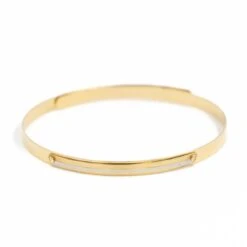 Bracelet Jonc Ouvert En Ors Jaune Et Blanc