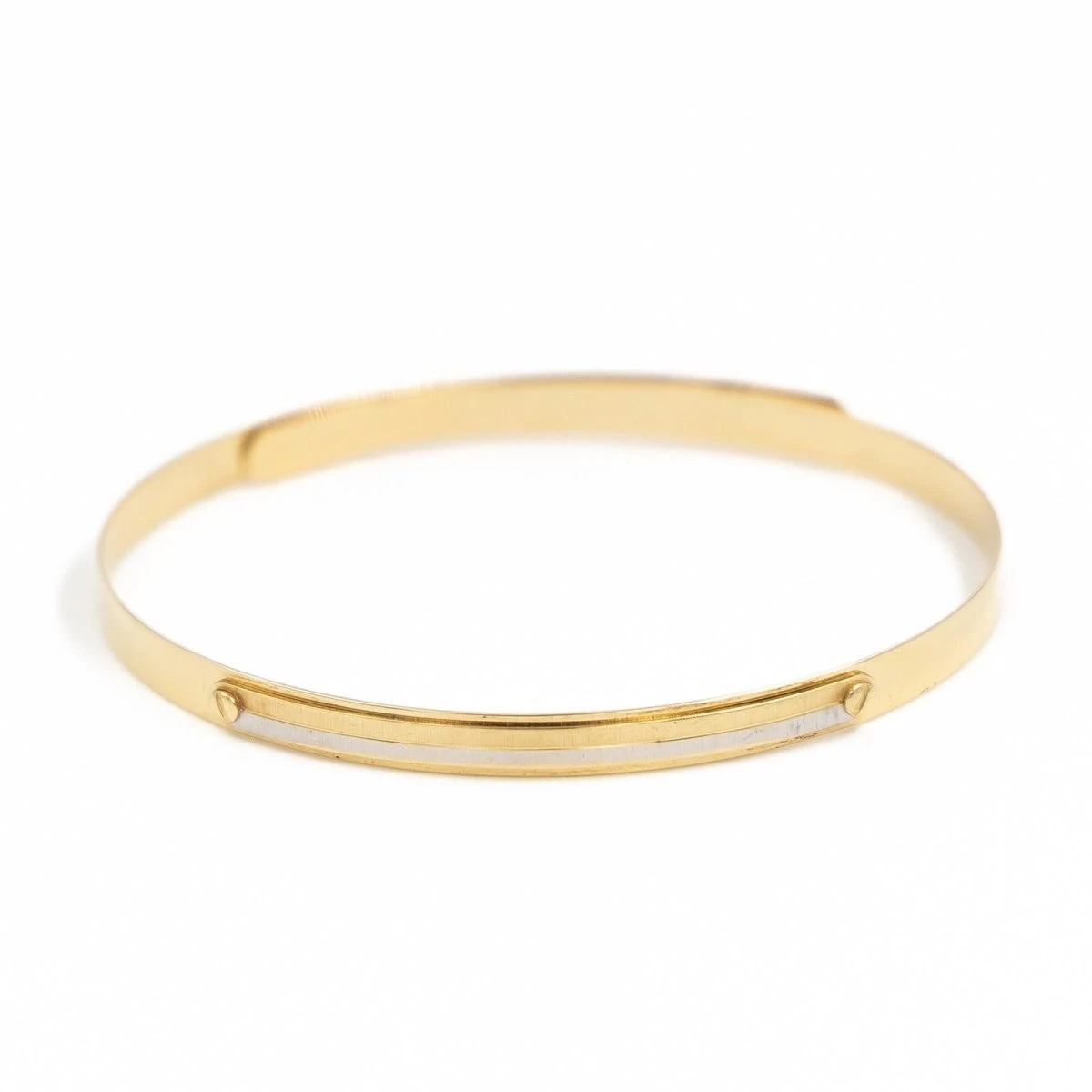 Bracelet Jonc Ouvert En Ors Jaune Et Blanc 1 Bracelet Jonc Ouvert En Ors Jaune Et Blanc