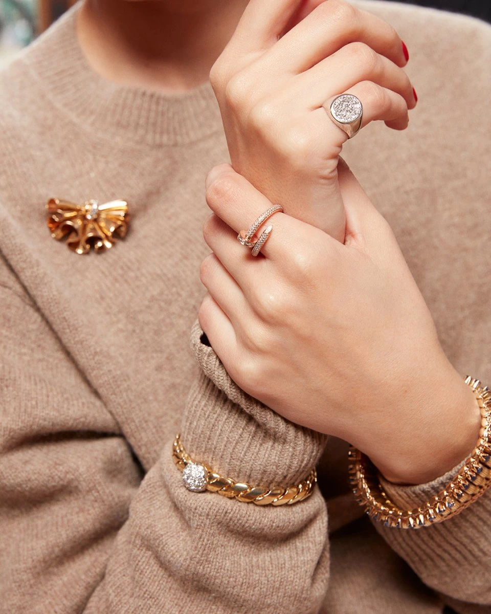 Bracelet Jonc POMELLATO Or Jaune Et Diamants 2 Bracelet Jonc POMELLATO Or Jaune Et Diamants – Image 2