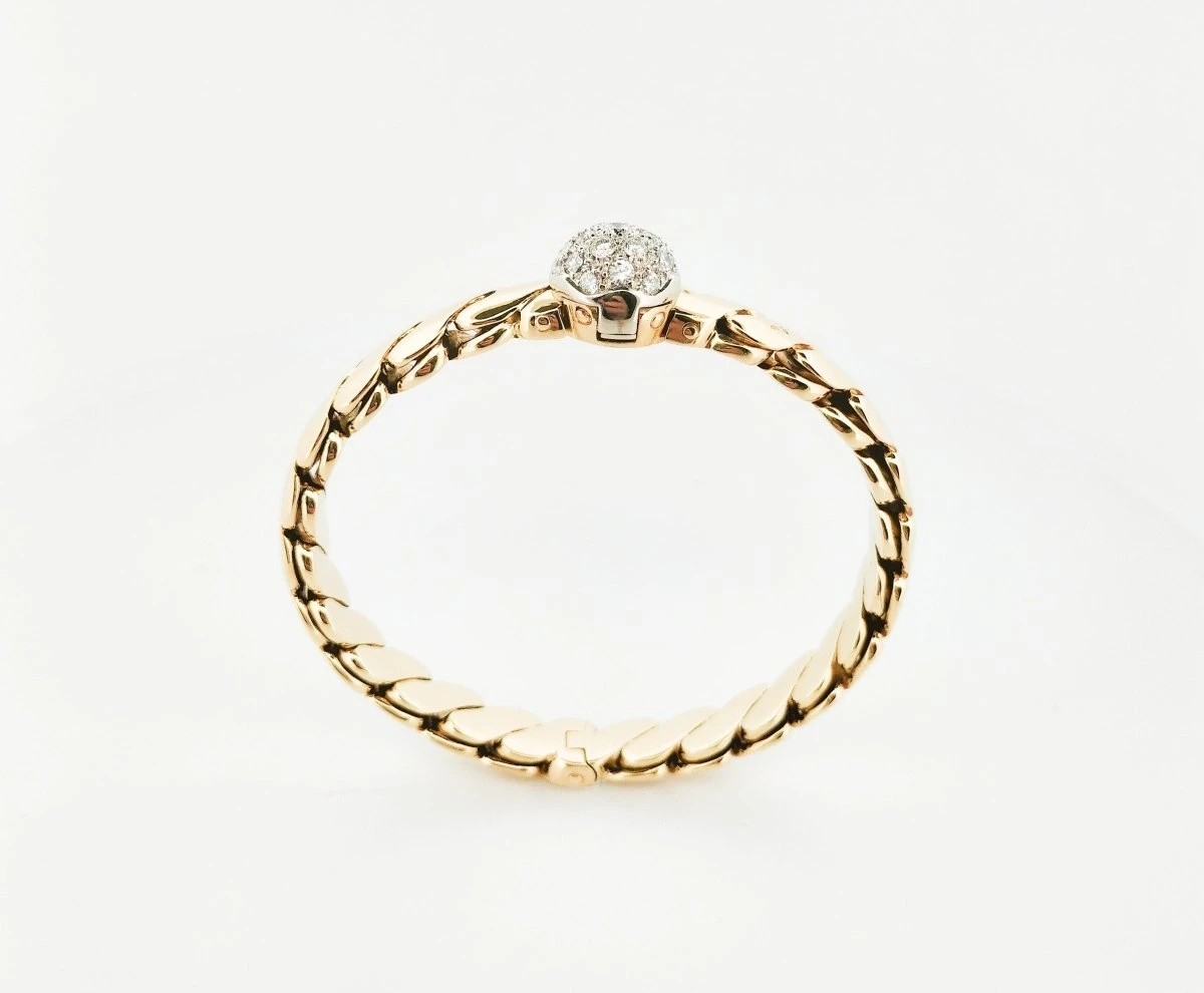 Bracelet Jonc POMELLATO Or Jaune Et Diamants 4 Bracelet Jonc POMELLATO Or Jaune Et Diamants – Image 4