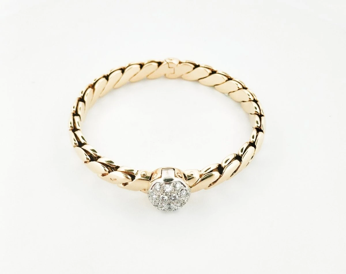 Bracelet Jonc POMELLATO Or Jaune Et Diamants 5 Bracelet Jonc POMELLATO Or Jaune Et Diamants – Image 5