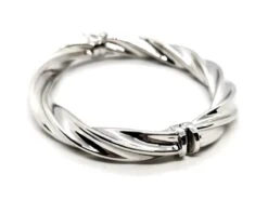 Bracelet Jonc Torsadé En Or Blanc -Castafiore Boutique bracelet jonc torsade en or blanc 476080