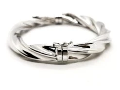 Bracelet Jonc Torsadé En Or Blanc -Castafiore Boutique bracelet jonc torsade en or blanc 633079