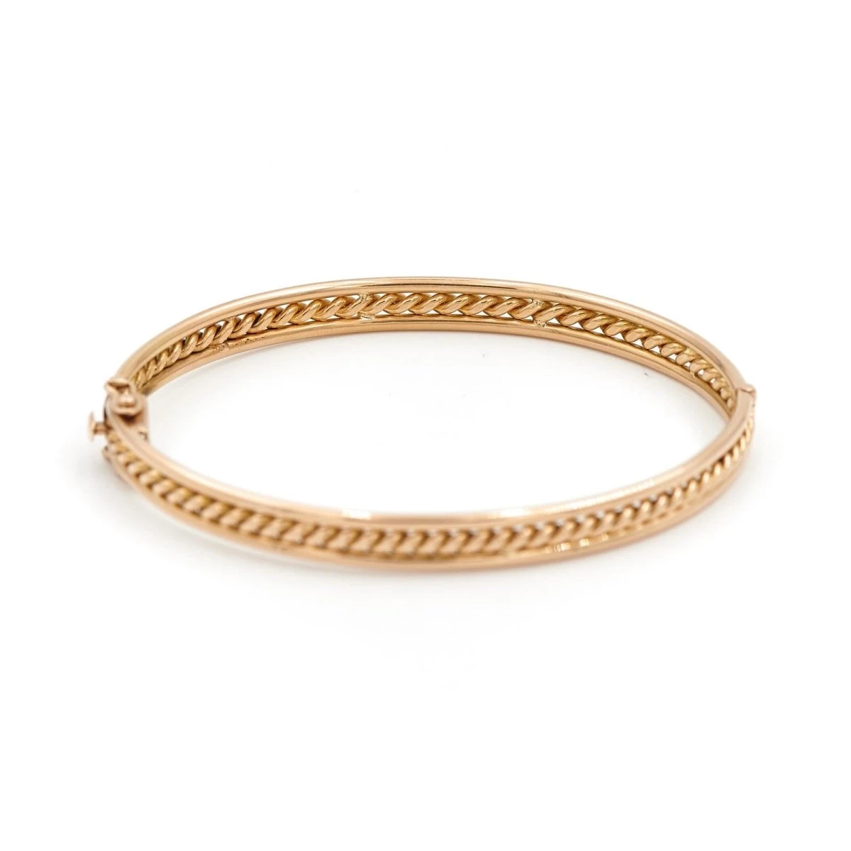 Bracelet Jonc Torsade En Or Jaune 4 Bracelet Jonc Torsade En Or Jaune – Image 4