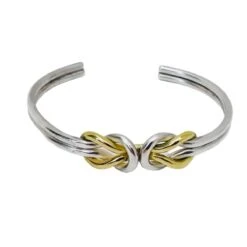 Bracelet Jonc Ouvert ZOLOTAS En Or Jaune Et Argent