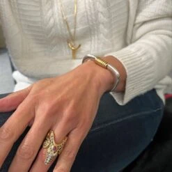 Bracelet Jonc ZOLOTAS En Argent Et Or Jaune -Castafiore Boutique bracelet jonc zolotas en argent et or jaune 179554
