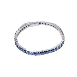 Bracelet Ligne De Saphirs MELLERIO En Platine