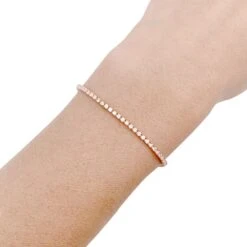 Miller Bracelet Ligne Diamants En Or Rose. -Castafiore Boutique bracelet ligne diamants en or rose 814136