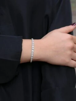 Bracelet Ligne Diamants Or Blanc Platine -Castafiore Boutique bracelet ligne diamants or blanc platine 352096