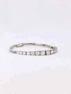 Bracelet Ligne Diamants Or Blanc Platine -Castafiore Boutique bracelet ligne diamants or blanc platine 688923