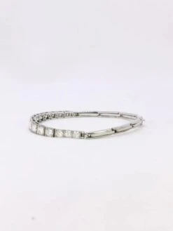 Bracelet Ligne Diamants Or Blanc Platine -Castafiore Boutique bracelet ligne diamants or blanc platine 801816