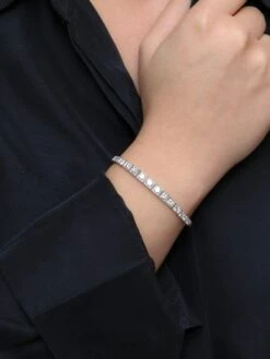 Bracelet Ligne Diamants Or Blanc Platine -Castafiore Boutique bracelet ligne diamants or blanc platine 978429