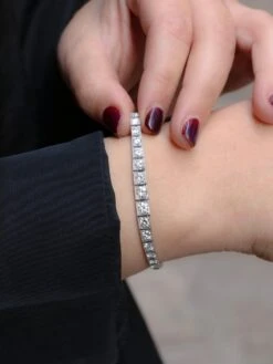 Bracelet Ligne Diamants Or Blanc Platine -Castafiore Boutique bracelet ligne diamants or blanc platine 985859