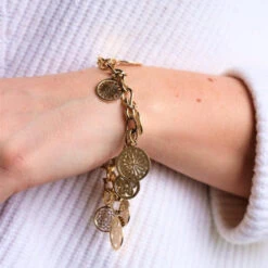 Bracelet Maille à Pampilles En Or Jaune 8 Bracelet Maille à Pampilles En Or Jaune -Castafiore Boutique bracelet maille a pampilles en or jaune 126977