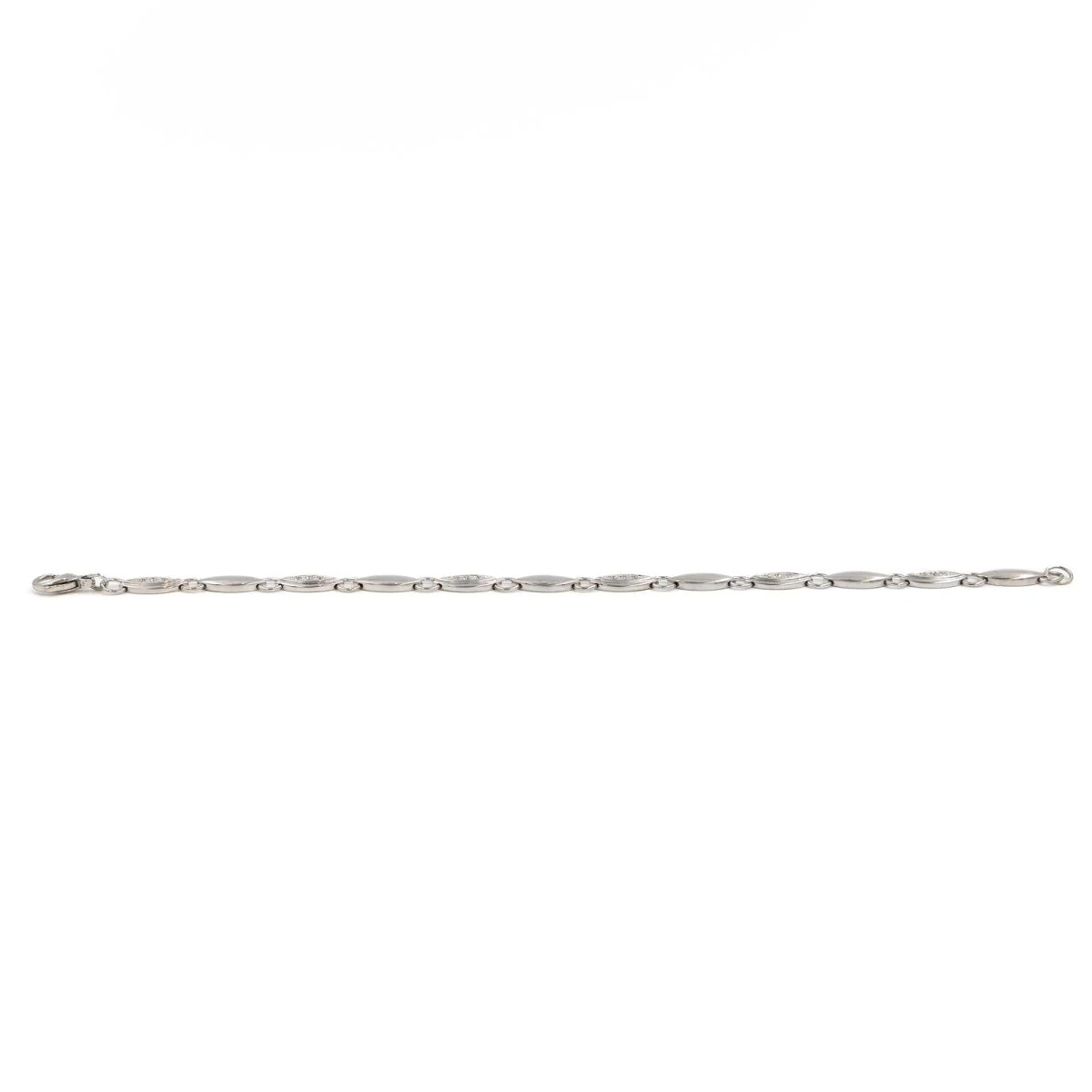 Bracelet Maille Alternée En Or Blanc Diamant 7 Bracelet Maille Alternée En Or Blanc Diamant – Image 7