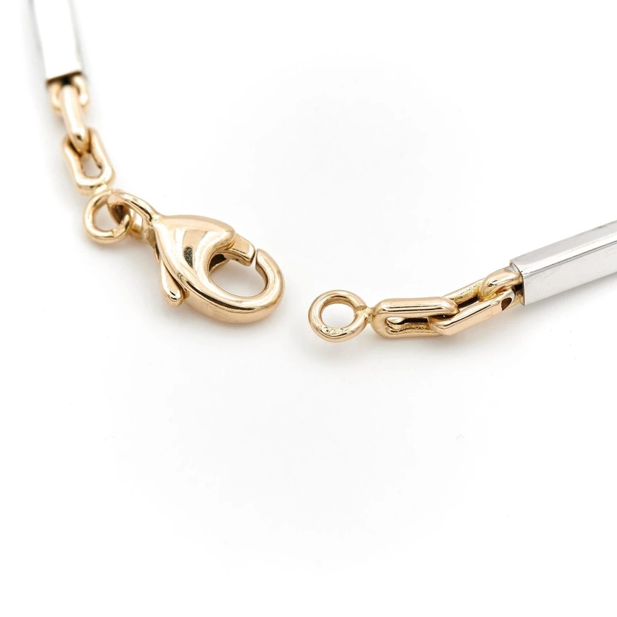 Bracelet Maille Alternée En Ors Jaune Et Blanc 7 Bracelet Maille Alternée En Ors Jaune Et Blanc – Image 7