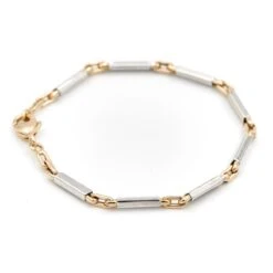 Bracelet Maille Alternée En Ors Jaune Et Blanc 11 Bracelet Maille Alternée En Ors Jaune Et Blanc -Castafiore Boutique bracelet maille alternee en ors jaune et blanc 636915