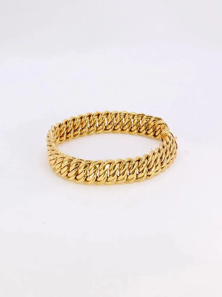 Bracelet Maille Américaine Or Jaune 1.3 Cm 4 Bracelet Maille Américaine Or Jaune 1.3 Cm – Image 4
