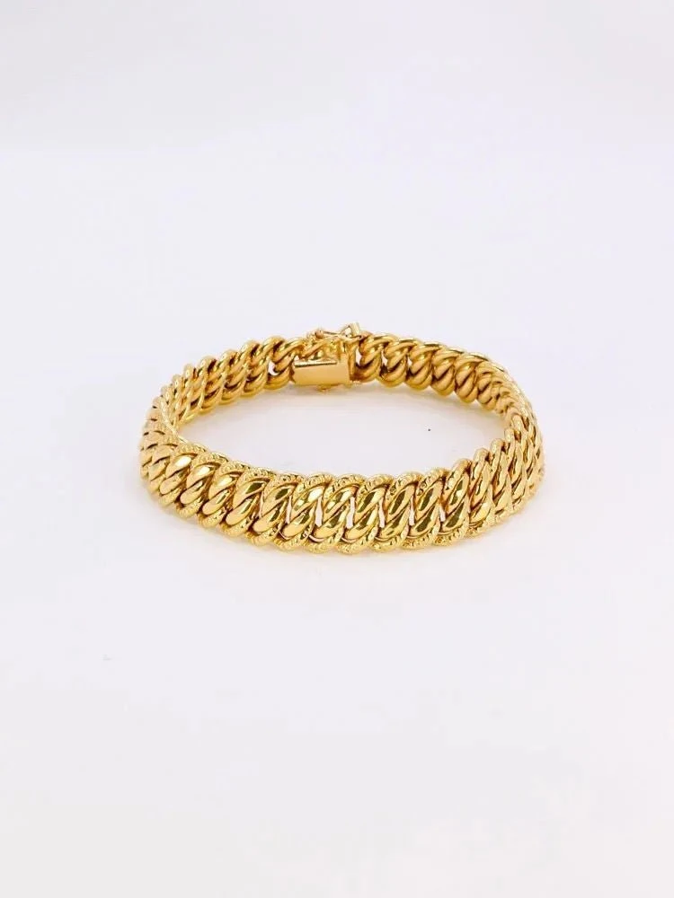 Bracelet Maille Américaine Or Jaune 1.3 Cm 1 Bracelet Maille Américaine Or Jaune 1.3 Cm