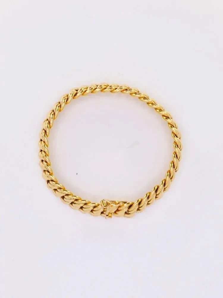 Bracelet Maille Américaine Or Jaune 1.3 Cm 3 Bracelet Maille Américaine Or Jaune 1.3 Cm – Image 3
