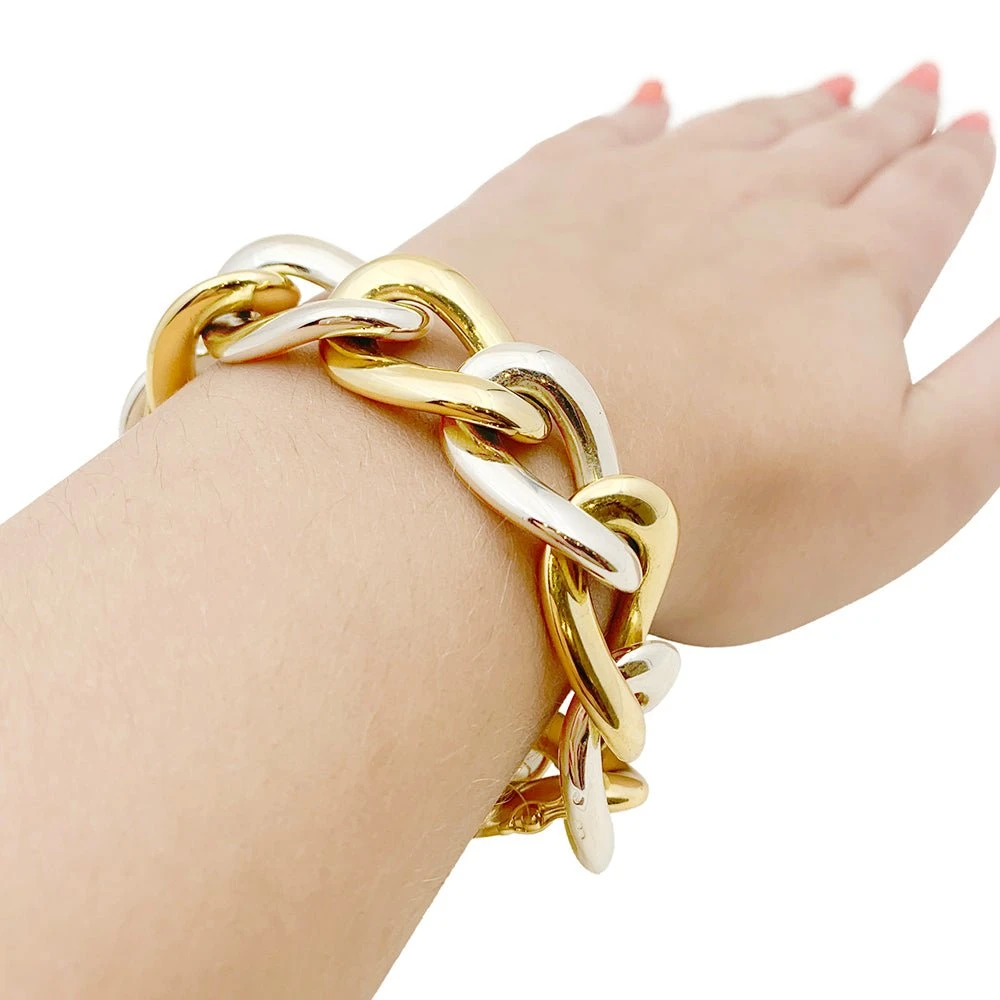Miller Bracelet Maille CHAUMET "gros Maillons" En Deux Tons D'or 4 Miller Bracelet Maille CHAUMET "gros Maillons" En Deux Tons D'or – Image 4