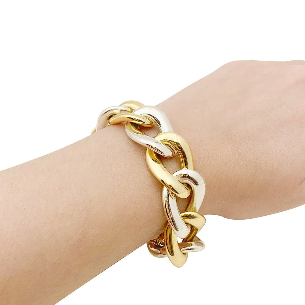 Miller Bracelet Maille CHAUMET "gros Maillons" En Deux Tons D'or 2 Miller Bracelet Maille CHAUMET "gros Maillons" En Deux Tons D'or – Image 2
