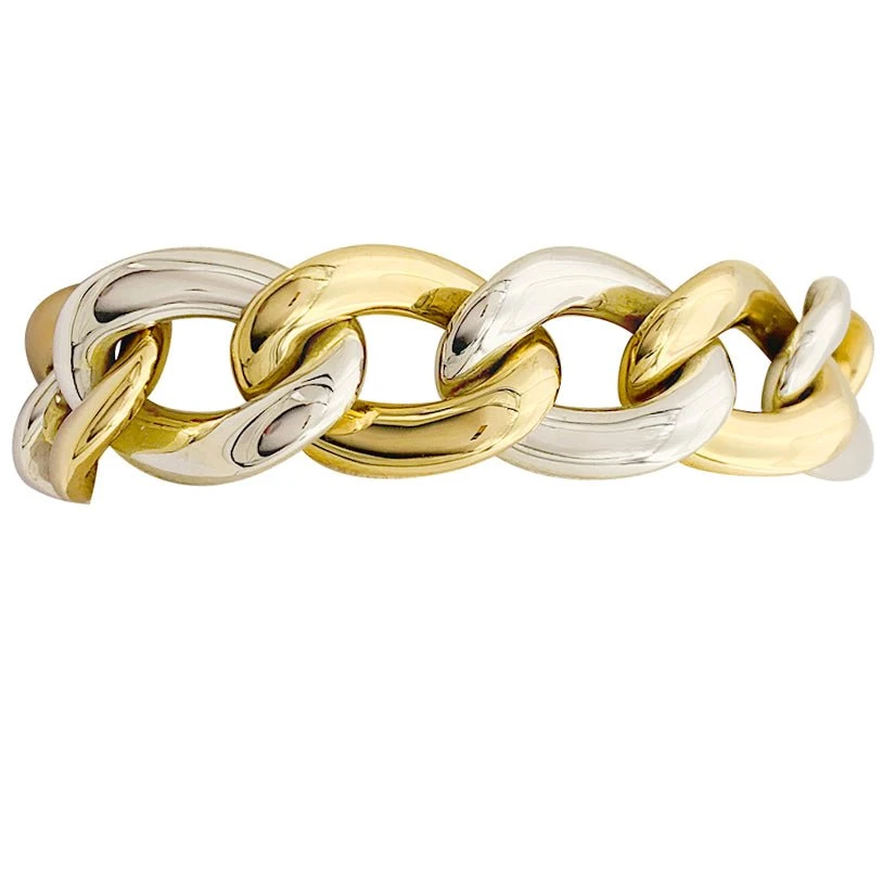 Miller Bracelet Maille CHAUMET "gros Maillons" En Deux Tons D'or 1 Miller Bracelet Maille CHAUMET "gros Maillons" En Deux Tons D'or