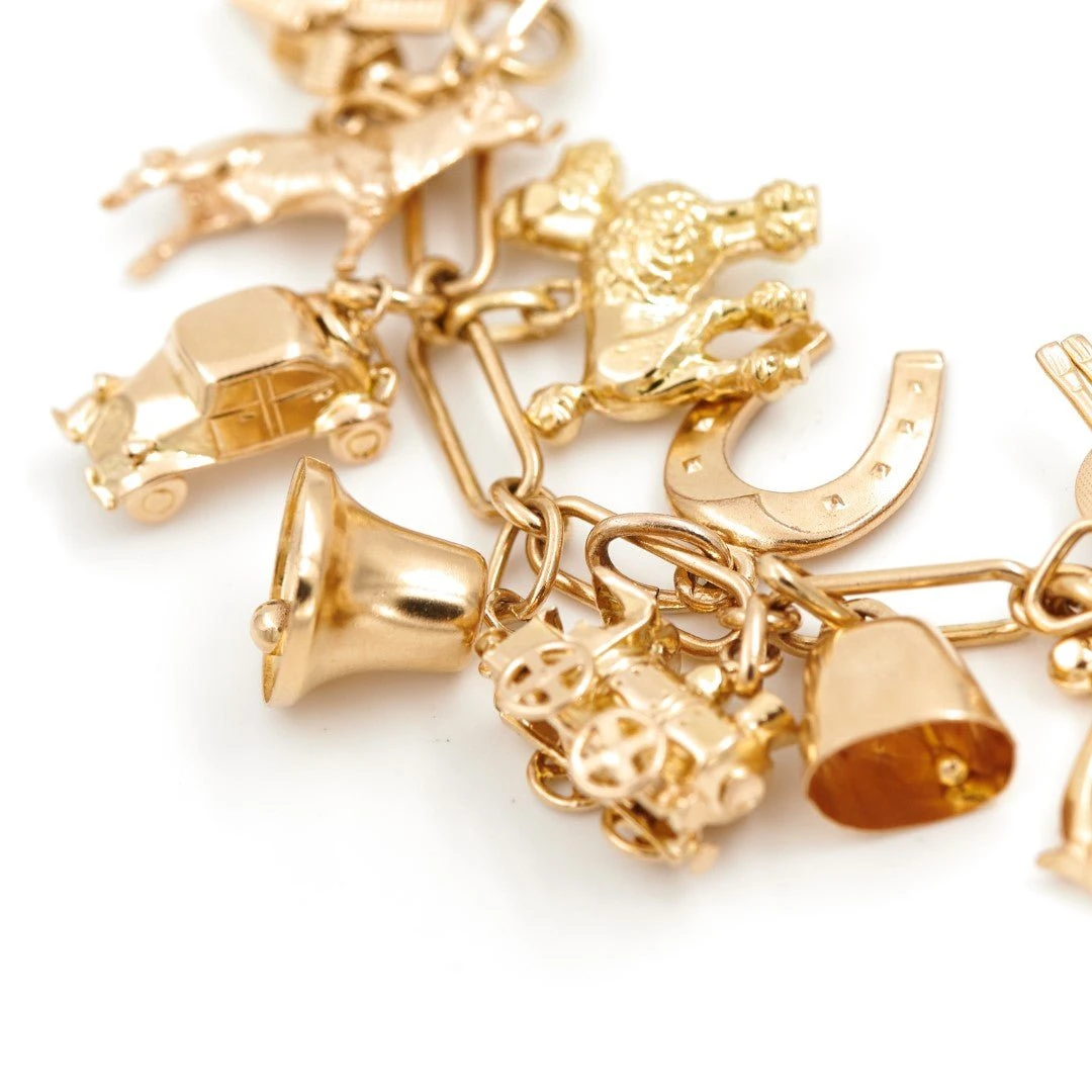 Bracelet Maille Cheval Et Breloques En Or Jaune 4 Bracelet Maille Cheval Et Breloques En Or Jaune – Image 4