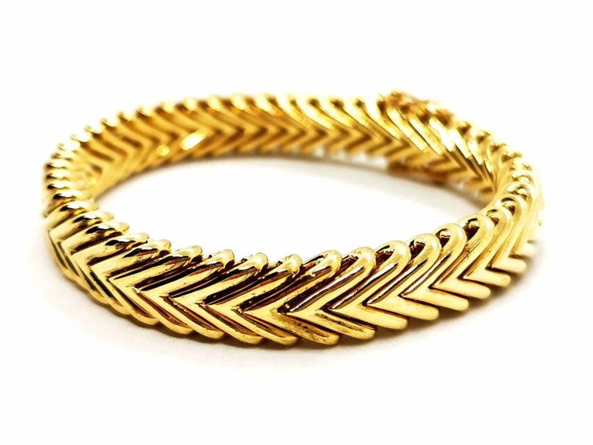 Bracelet Maille Chevron En Or Jaune 7 Bracelet Maille Chevron En Or Jaune – Image 7