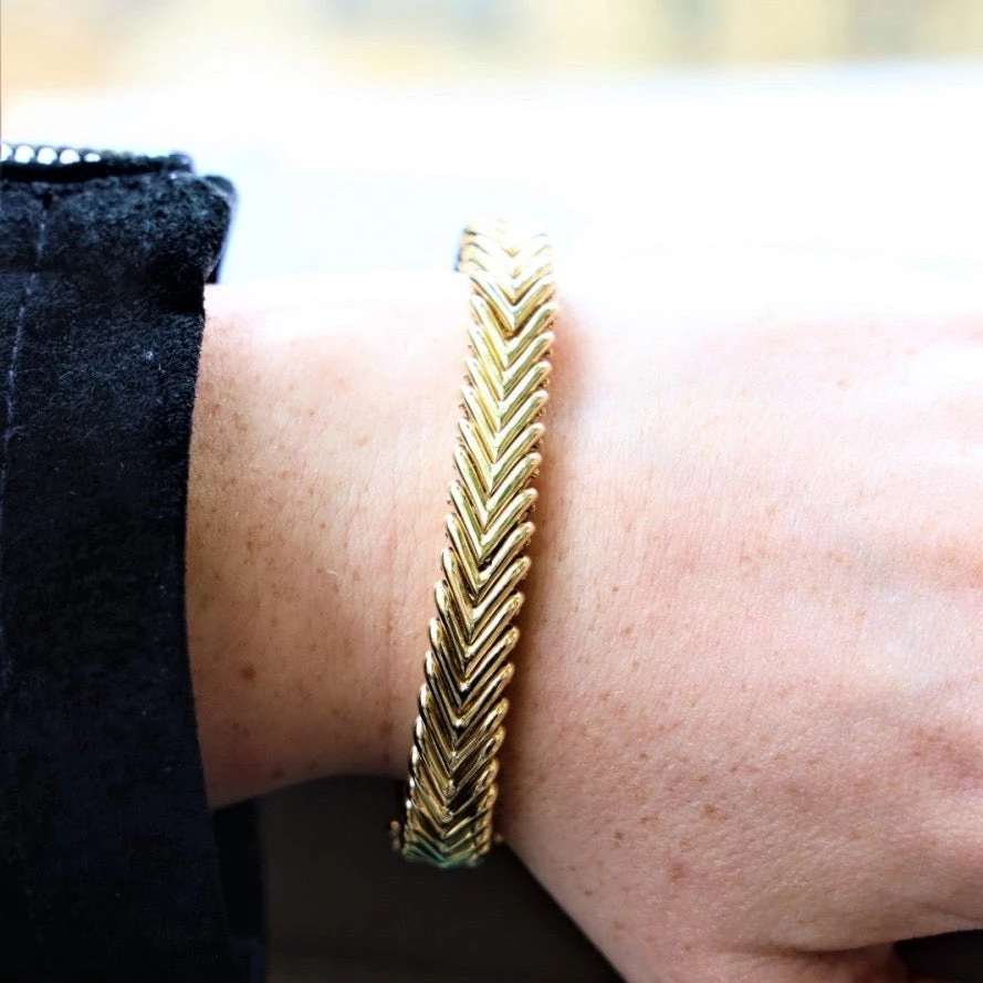 Bracelet Maille Chevron En Or Jaune 2 Bracelet Maille Chevron En Or Jaune – Image 2