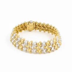 Bracelet Maille CHIMENTON En 2 Ors Et Diamant -Castafiore Boutique bracelet maille chimenton en 2 ors et diamant 416722