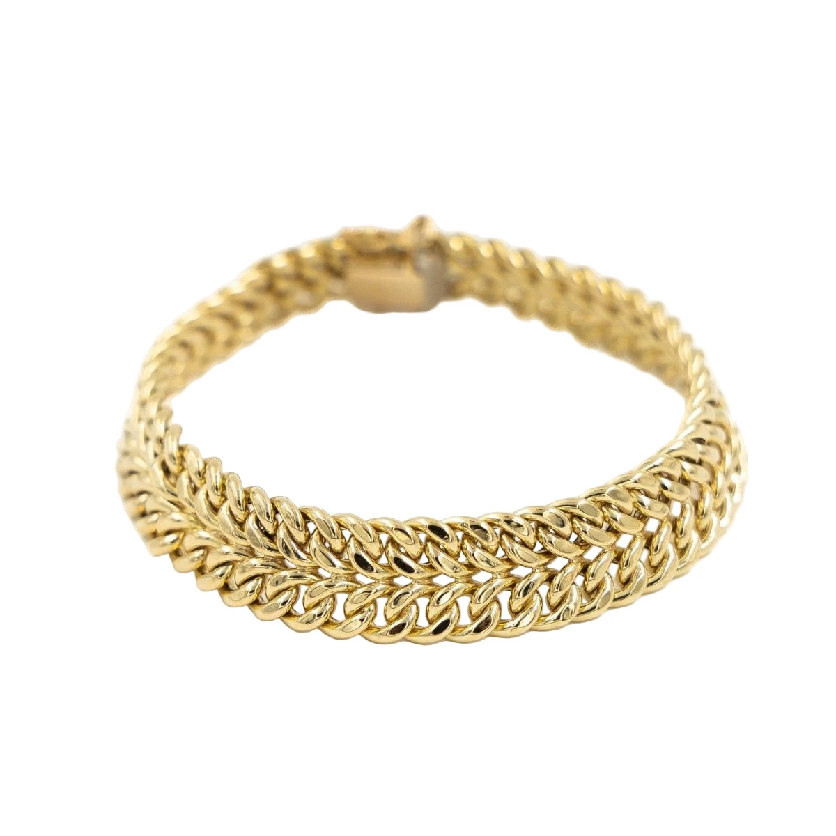 Bracelet Maille Deux Rangs En Or Jaune 1 Bracelet Maille Deux Rangs En Or Jaune