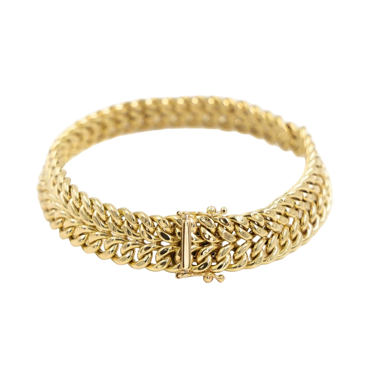 Bracelet Maille Deux Rangs En Or Jaune 2 Bracelet Maille Deux Rangs En Or Jaune – Image 2