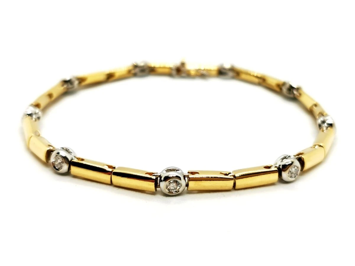 Bracelet Maille En 2 Ors Et Diamants 1 Bracelet Maille En 2 Ors Et Diamants