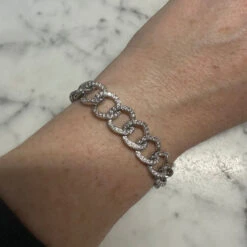 Bracelet Maille En Or Blanc Et Diamants -Castafiore Boutique bracelet maille en or blanc et diamants 496419