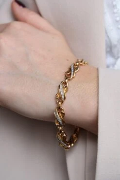 Bracelet Maille En Or Jaune Et En Diamants -Castafiore Boutique bracelet maille en or jaune et en diamants 904829