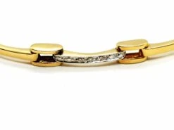Bracelet Maille En Deux Ors Et Diamant -Castafiore Boutique bracelet maille en or jaune et or blanc serti diamant 466251
