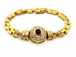 Bracelet Maille En Or Jaune, Rubis Et Diamants -Castafiore Boutique bracelet maille en or jaune rubis et diamants 335981