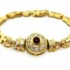 Bracelet Maille En Or Jaune, Rubis Et Diamants