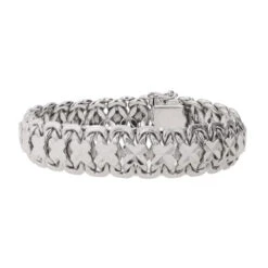 Bracelet Maille Fantaisie En Or Blanc -Castafiore Boutique bracelet maille fantaisie en or blanc 559763