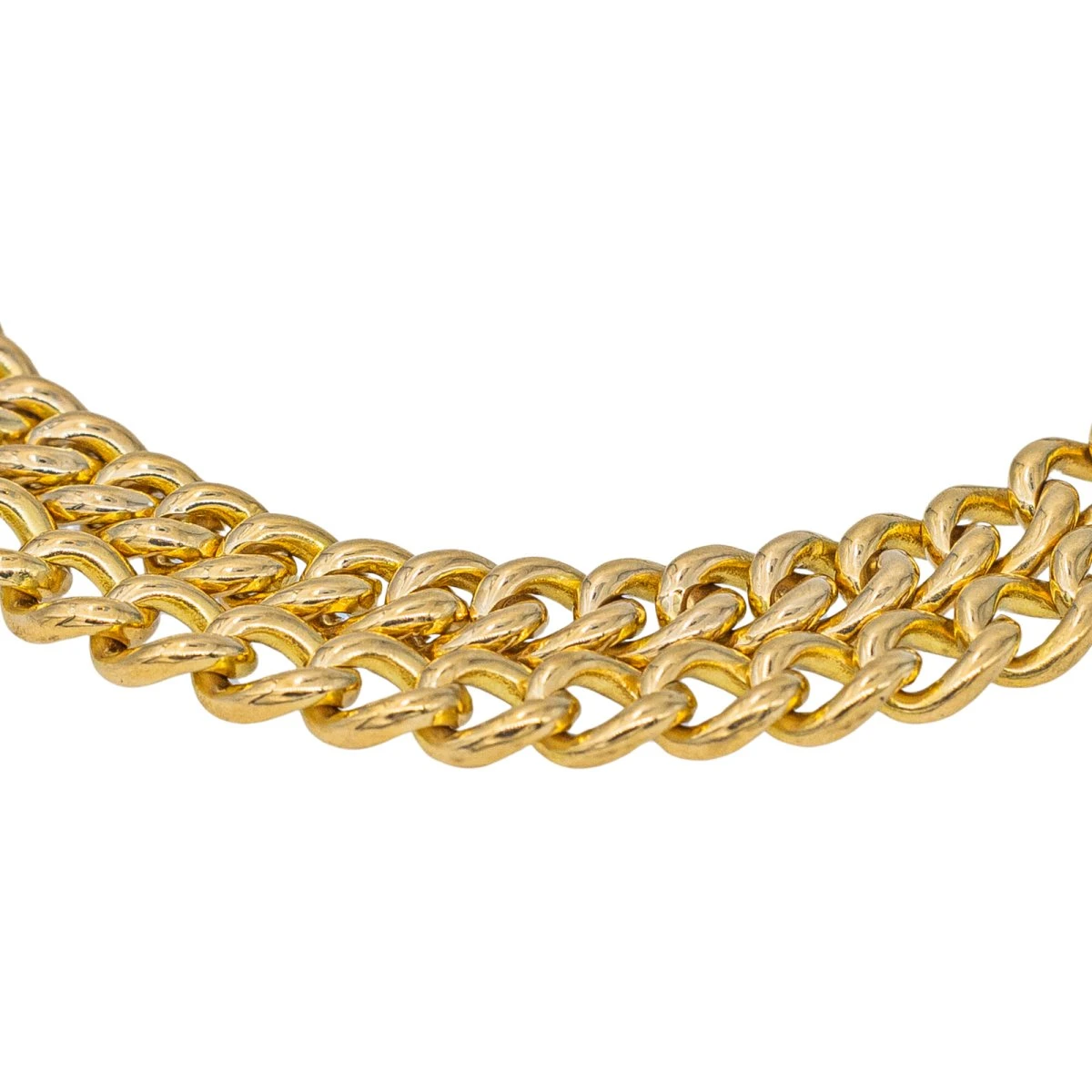 Bracelet Maille Gourmette En Or Jaune, Or Blanc Et Diamant 4 Bracelet Maille Gourmette En Or Jaune, Or Blanc Et Diamant – Image 4