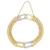 Bracelet Maille Gourmette En Or Jaune, Or Blanc Et Diamant -Castafiore Boutique bracelet maille gourmette en or jaune or blanc et diamant 417928