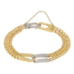 Bracelet Maille Gourmette En Or Jaune, Or Blanc Et Diamant 8 Bracelet Maille Gourmette En Or Jaune, Or Blanc Et Diamant -Castafiore Boutique bracelet maille gourmette en or jaune or blanc et diamant 662129