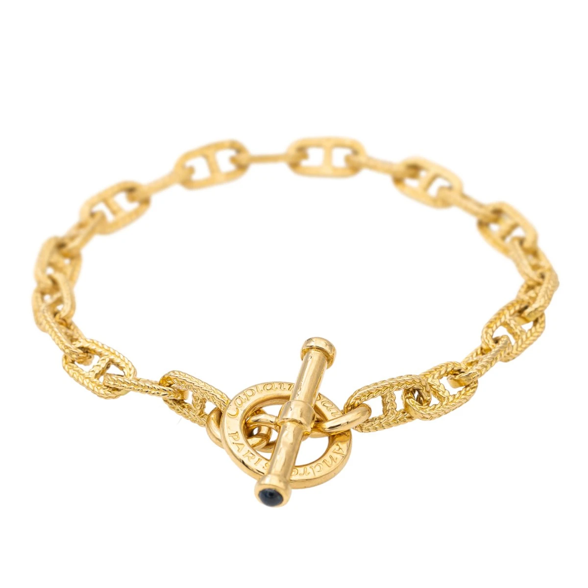 Bracelet Maille Marine CAPLAIN SAINT ANDRÉ En Or Jaune Et Saphir 1 Bracelet Maille Marine CAPLAIN SAINT ANDRÉ En Or Jaune Et Saphir